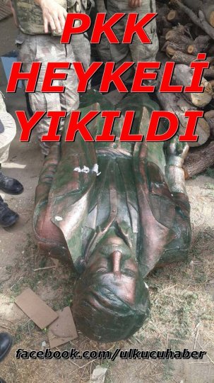 Türkiyədə PKK heykəli aşırıldı - FOTOLAR