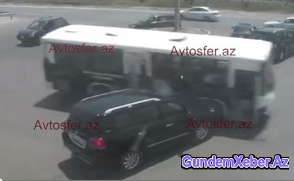 Bakıda avtobus "Lexus"la toqquşdu (VİDEO)