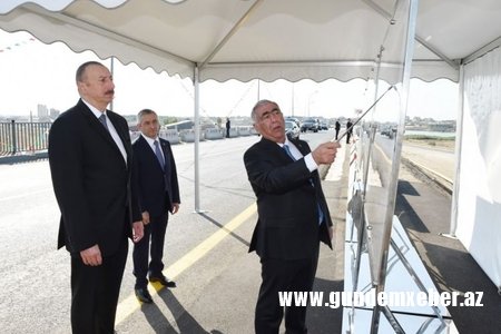 Prezident İlham Əliyev Pirşağı-Novxanı və Binəqədi-Novxanı-Corat yollarının açılışında iştirak edib