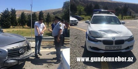 Məşhur müğənni Bakıda “İnfiniti” ilə YPX maşınını əzdi: polis yaralandı (FOTO)
