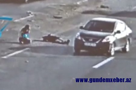 Bakıda süpürgəçini vuran qadın sürücü şoka düşdü – Video