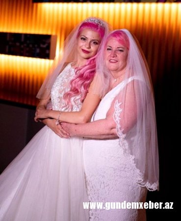 24 yaşlı qız sevdiyi 61 yaşlı qadınla evləndi — FOTOLAR