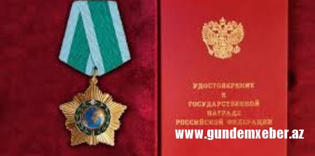 Mehriban Əliyeva Rusiyanın “Dostluq” ordeni ilə təltif edilib