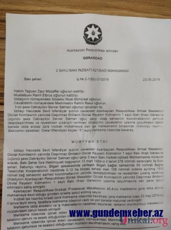 Şeyxin qudası Vasif Talıbovun övladlarına 110 sot torpaq satıb - SƏNƏDLƏR