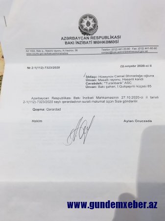 “Turan Bank” vətəndaşa necə "torba tikdi" - NARAZILIQ! 