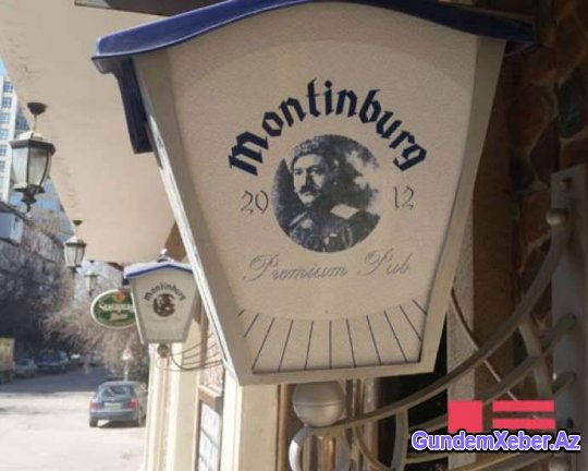 Erməni cəlladı Andranikin şəkili Bakı restoranının divarında