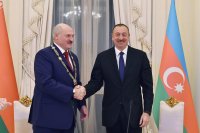 Belarus Prezidenti Aleksandr Lukaşenkoya "Heydər Əliyev" ordeni təqdim edilib