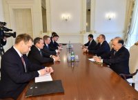 Prezident İlham Əliyev Latviya xarici işlər nazirinin başçılıq etdiyi nümayəndə heyətini qəbul edib