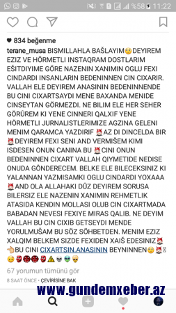 Müğənni Nazəninin falçılıq edib CİN ÇIXARAN OĞLU - İDDİA (fotofakt)