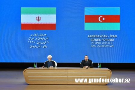 Bakıda prezidentlərin iştirakı ilə Azərbaycan-İran biznes forumu keçirilir - FOTOLAR