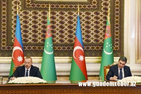 Azərbaycan-Türkmənistan sənədləri imzalanıb - FOTOLAR
