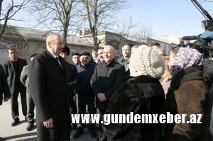 İlham Əliyev Şamaxıda: zəlzələdən zərərçəklər üçün yaşayış binasının təməli qoyuldu