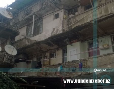 Bakının 90 yaşlı qəzalı binası: Sakinlər qorxu içində yaşayır - FOTO