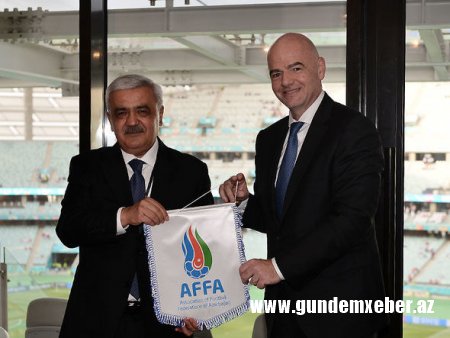 Rövnəq Abdullayev FIFA prezidenti ilə görüşdü - FOTO