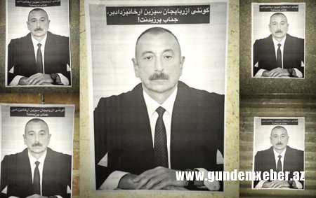 İlham Əliyevin posterləri İran küçələrində – “Arxanızdayıq”