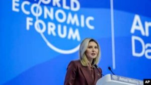 Ukraynanın birinci xanımı Davosda dünya liderlərini" öz nüfuzlarından istifadə etməyə" səsləyib