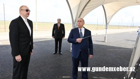 Prezident Hacıqabulda suvarma qurğuları kompleksi ilə tanış olub (YENİLƏNİB)