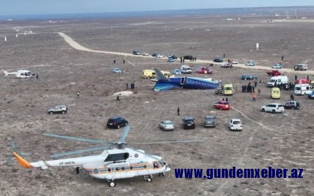 Bakı-Qroznı təyyarəsi Aktau şəhərinin 3 km yaxınlığında qəza enişi edib - VİDEO