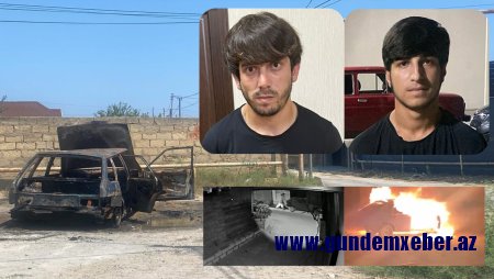 Sabunçu rayonunda nəqliyyat vasitəsini qəsdən yandıran şəxslər saxlanılıblar - FOTO