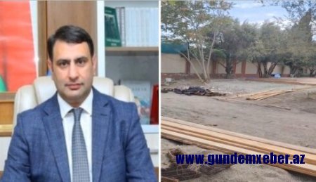 “AL SARAY” restoranın sahibi ağacları kəsdi,yerində qanunsuz tikinti aparır